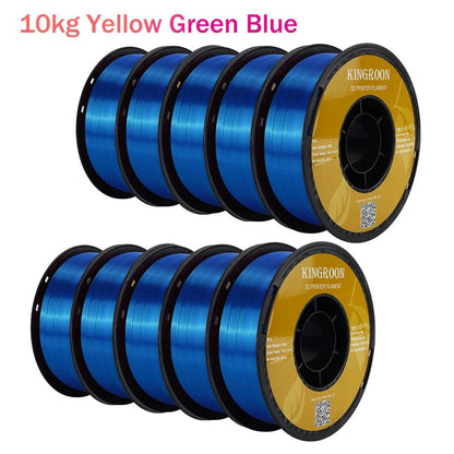 22 lbs Tri - Color 3D Printer Filament Silk PLA 3 Color for 3D Printing Plastic Materials 1.75mm For FDM 3D Printer 10kg - Asmota