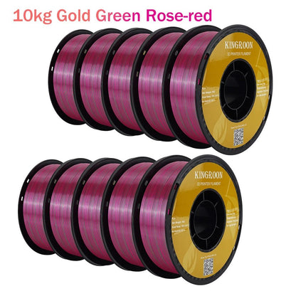 22 lbs Tri - Color 3D Printer Filament Silk PLA 3 Color for 3D Printing Plastic Materials 1.75mm For FDM 3D Printer 10kg - Asmota