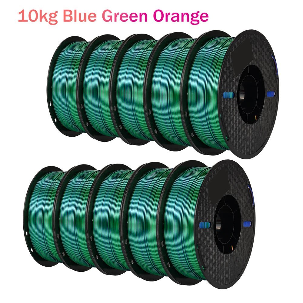22 lbs Tri - Color 3D Printer Filament Silk PLA 3 Color for 3D Printing Plastic Materials 1.75mm For FDM 3D Printer 10kg - Asmota