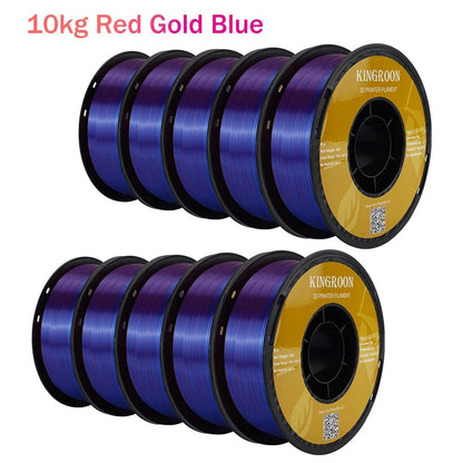 22 lbs Tri - Color 3D Printer Filament Silk PLA 3 Color for 3D Printing Plastic Materials 1.75mm For FDM 3D Printer 10kg - Asmota