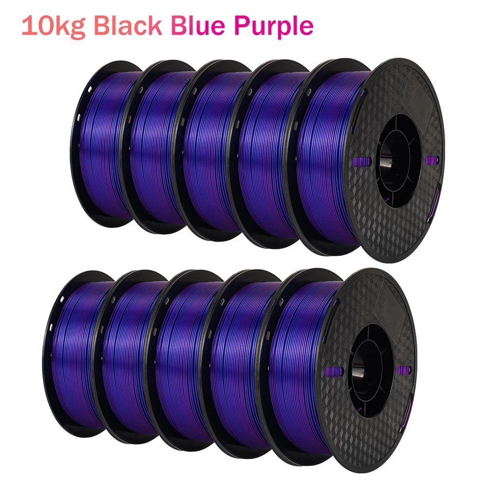 22 lbs Tri - Color 3D Printer Filament Silk PLA 3 Color for 3D Printing Plastic Materials 1.75mm For FDM 3D Printer 10kg - Asmota