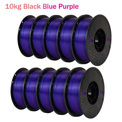 22 lbs Tri - Color 3D Printer Filament Silk PLA 3 Color for 3D Printing Plastic Materials 1.75mm For FDM 3D Printer 10kg - Asmota