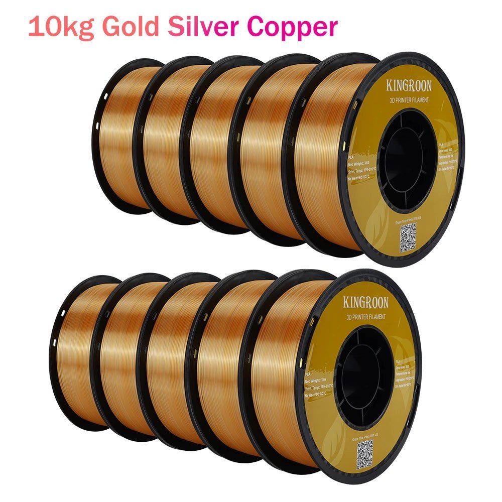 22 lbs Tri - Color 3D Printer Filament Silk PLA 3 Color for 3D Printing Plastic Materials 1.75mm For FDM 3D Printer 10kg - Asmota