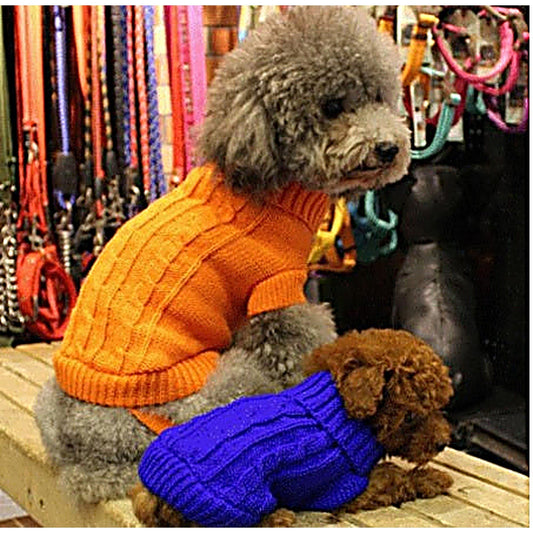 Comfort Knit Ribbed Collar Dog Sweater in Multiple Colors