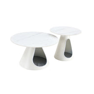 Set of 2 Cat Beds with White Marble Top and Steel Base