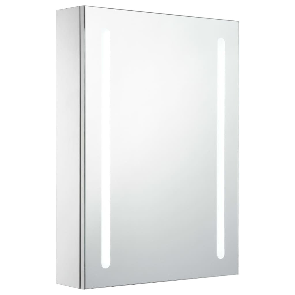 Bathroom Cabinet White and Silver MDF 19.7x5.1x27.6 in