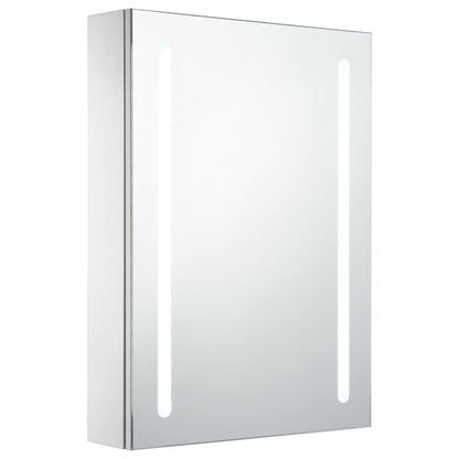 Bathroom Cabinet White and Silver MDF 19.7x5.1x27.6 in