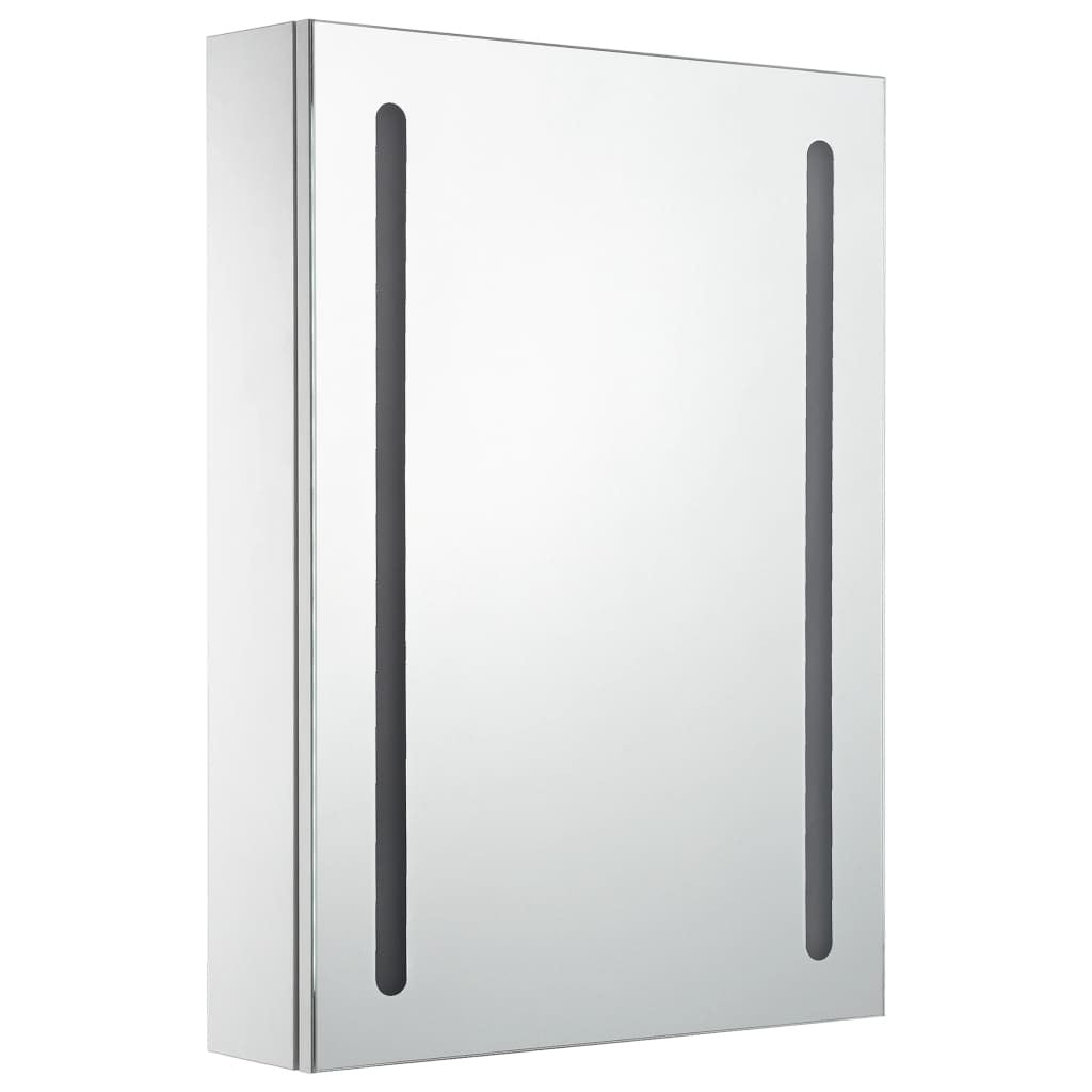 Bathroom Cabinet White and Silver MDF 19.7x5.1x27.6 in