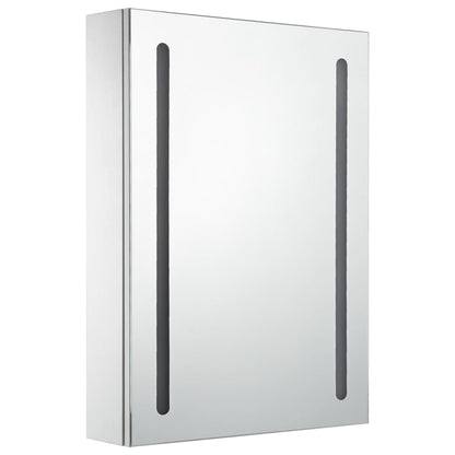 Bathroom Cabinet White and Silver MDF 19.7x5.1x27.6 in
