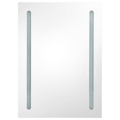 Bathroom Cabinet White and Silver MDF 19.7x5.1x27.6 in