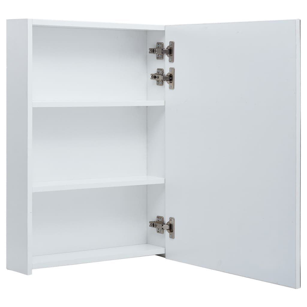 Bathroom Cabinet White and Silver MDF 19.7x5.1x27.6 in