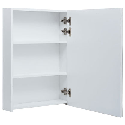 Bathroom Cabinet White and Silver MDF 19.7x5.1x27.6 in