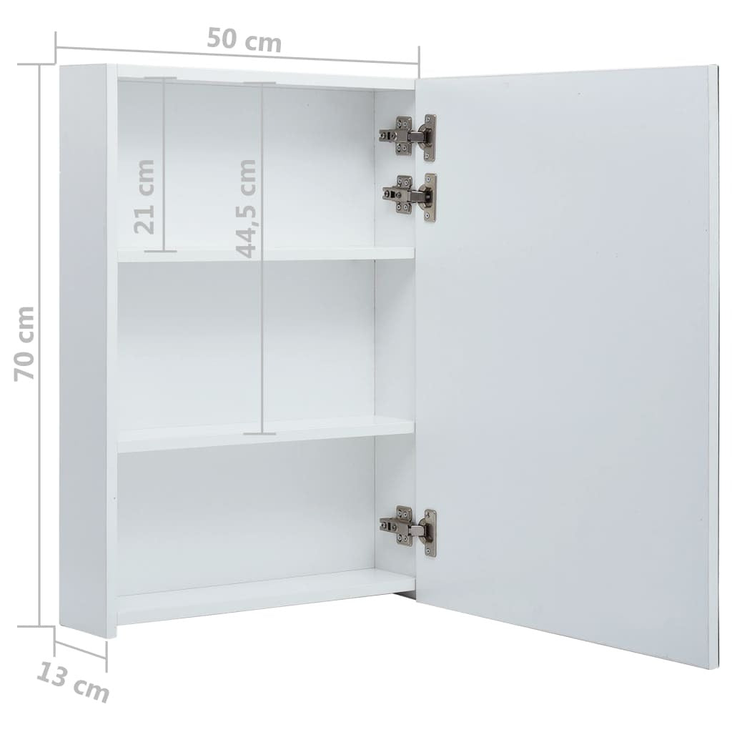 Bathroom Cabinet White and Silver MDF 19.7x5.1x27.6 in