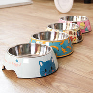 Stainless Steel Dog Bowl in Banana, Blue Cat, Catton & Ice Cream Colors