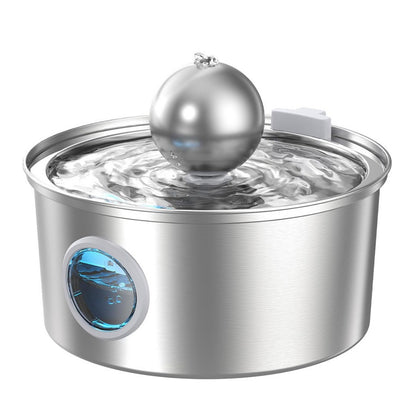 All Stainless Steel Pet Water Dispenser Round Runway Type Large Capacity Dogs And Cats Water Dispenser