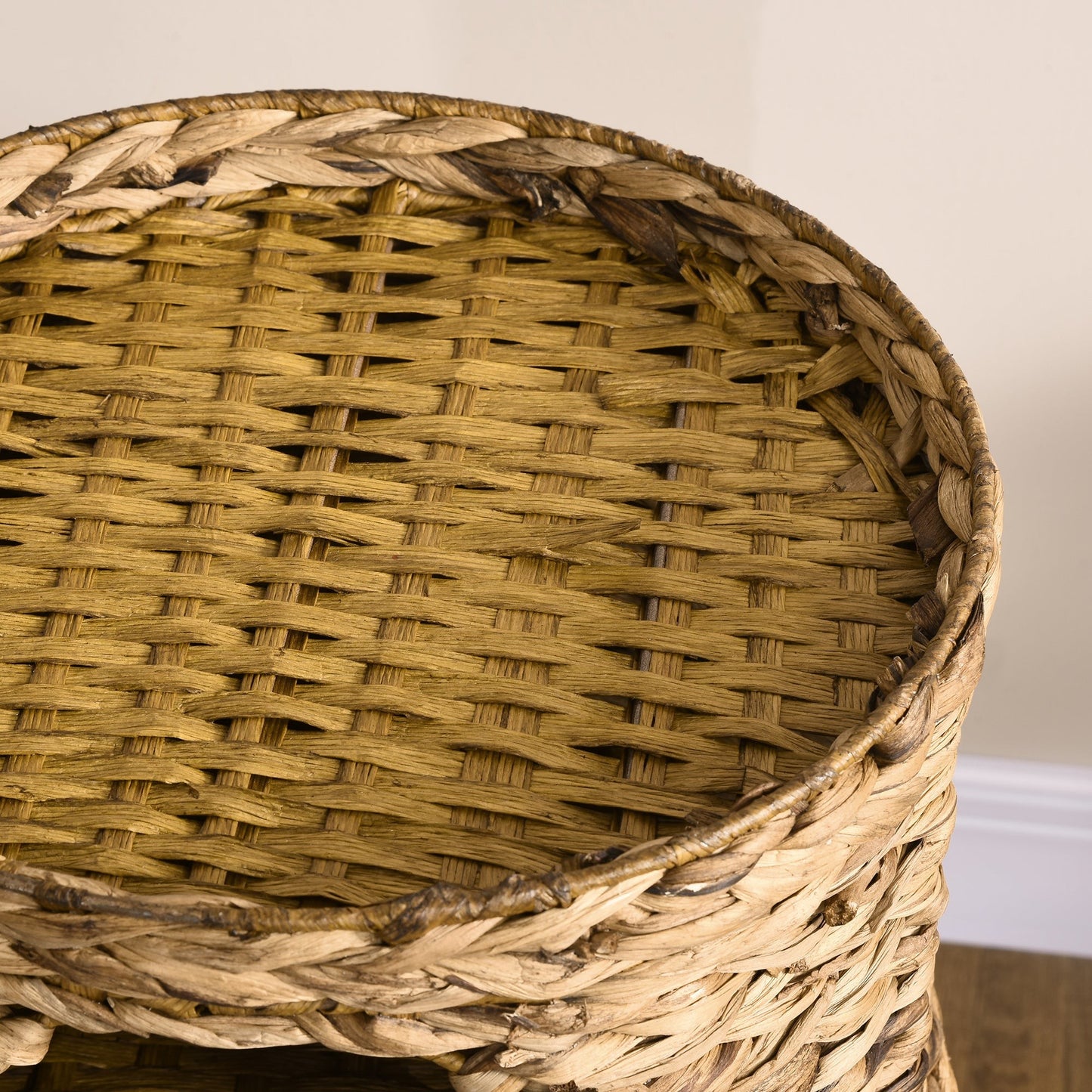 Elevated Brown Cat Bed with Three Hideaways and Plush Cushions