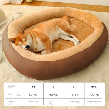Removable Washable Fabric Dog Bed with Thick Blanket