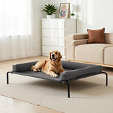 Elevated Large Mesh Dog Bed with Pillow XL in Black