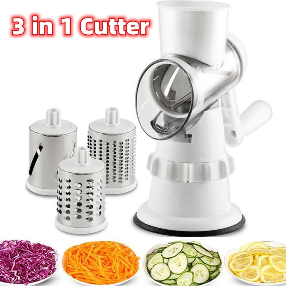 3 In 1 Vegetable Slicer Manual Kitchen Accessories Grater For Vegetable Cutter Round Chopper Mandolin Shredder Potato Home Kitchen Supplies Kitchen Gadgets - Asmota