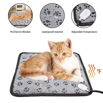 3 - speed Adjustable Heating Pad For Dog Cat Power - off Protection Pet Electric Heated Warm Mat Bed Waterproof Bite - resistant Wire - Asmota