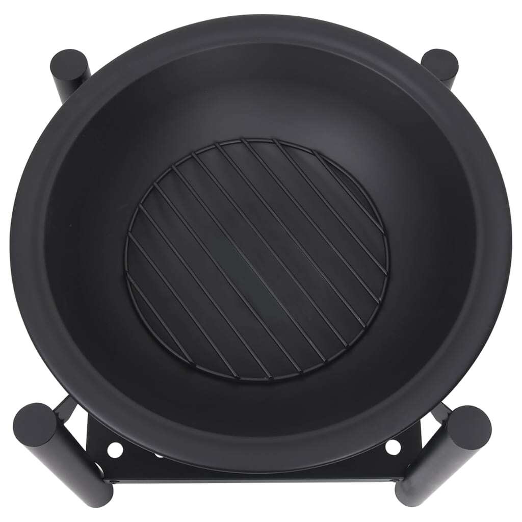 Fire Pit with Poker 21.3"x21.3"x21.7" Steel