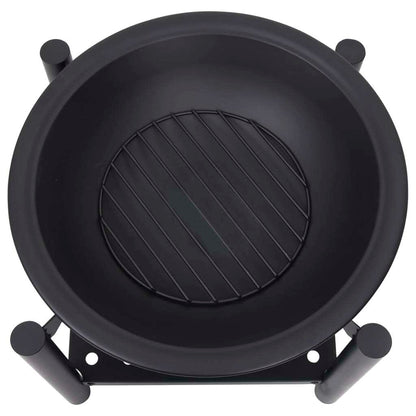 Fire Pit with Poker 21.3"x21.3"x21.7" Steel