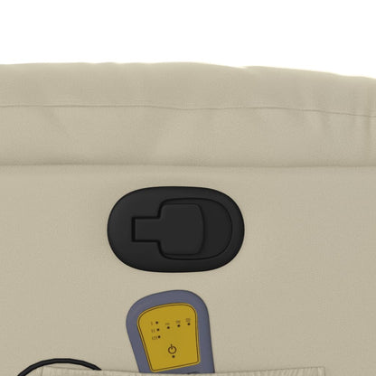 Stand up Massage Recliner Chair Cream Faux Leather