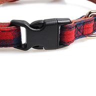 British Plaid Fabric Dog Standard Collar in Multiple Colors