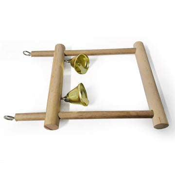 Natural Solid Wood Bird Perch Stand with Multi-Branch Platform