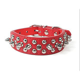 Dog Chain-Link PU Leather Collar with Metal Spikes