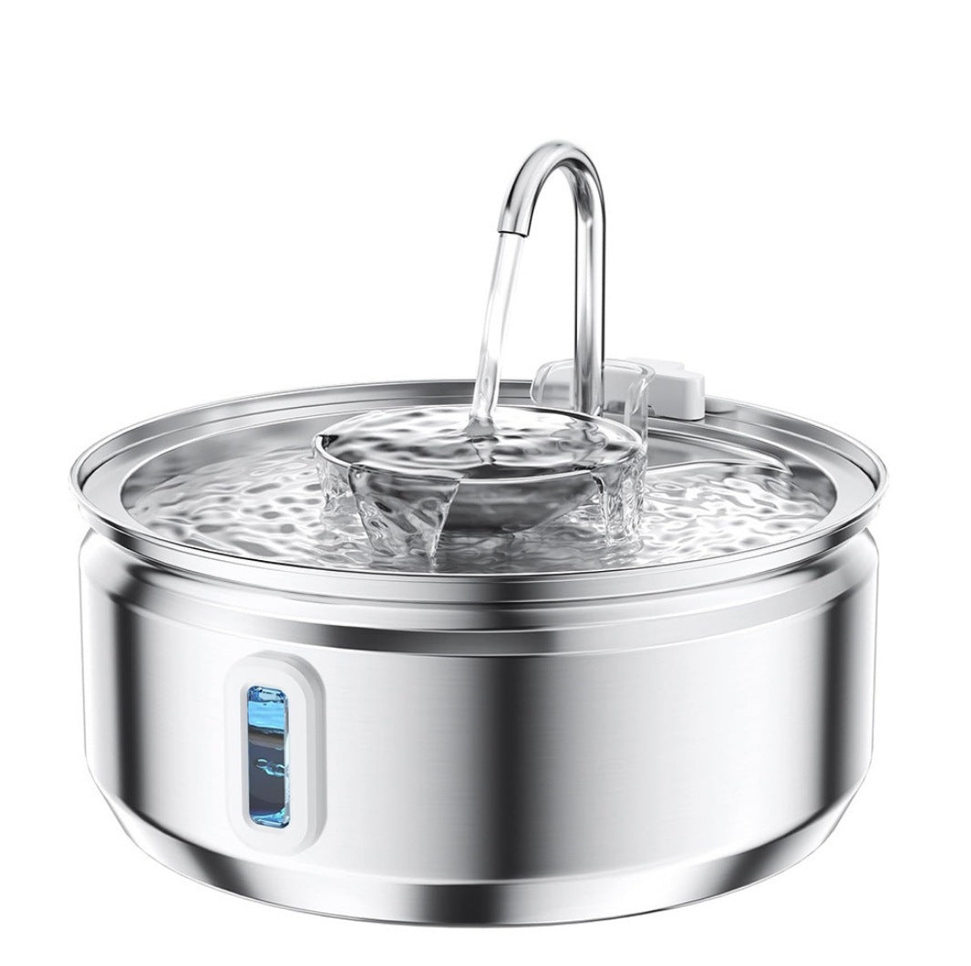 All Stainless Steel Pet Water Dispenser Round Runway Type Large Capacity Dogs And Cats Water Dispenser