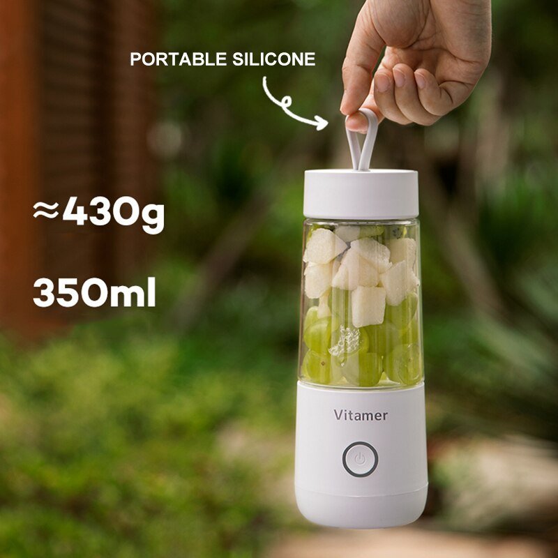 350ml Portable Blender Juicer Electric USB Rechargeable Mixer Smoothie Slushy Cup Juice Blender Bottle USB Charging Kitchen Gadgets - Asmota