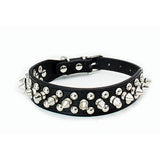Dog Chain-Link PU Leather Collar with Metal Spikes
