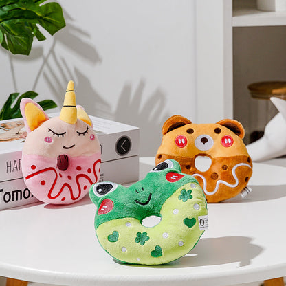 Teddy VIP Bichon Small And Medium Cat Dog Cross-border Accompany Plush Donut Sound Toy