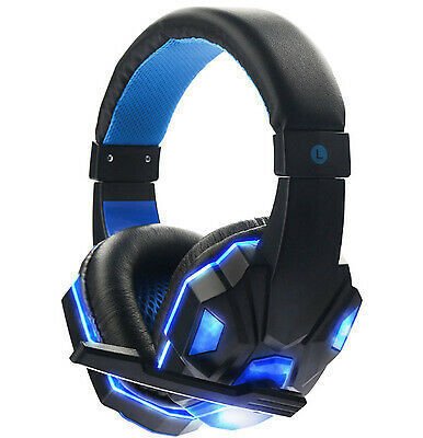3.5mm Gaming Headset Mic LED Headphones - Asmota