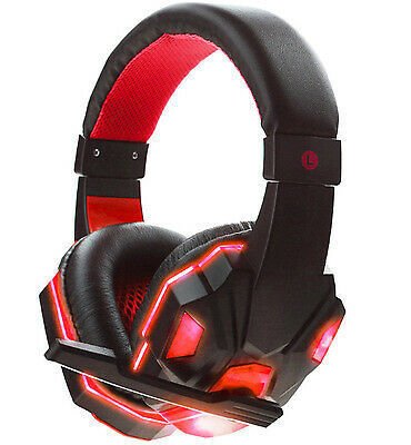 3.5mm Gaming Headset Mic LED Headphones - Asmota