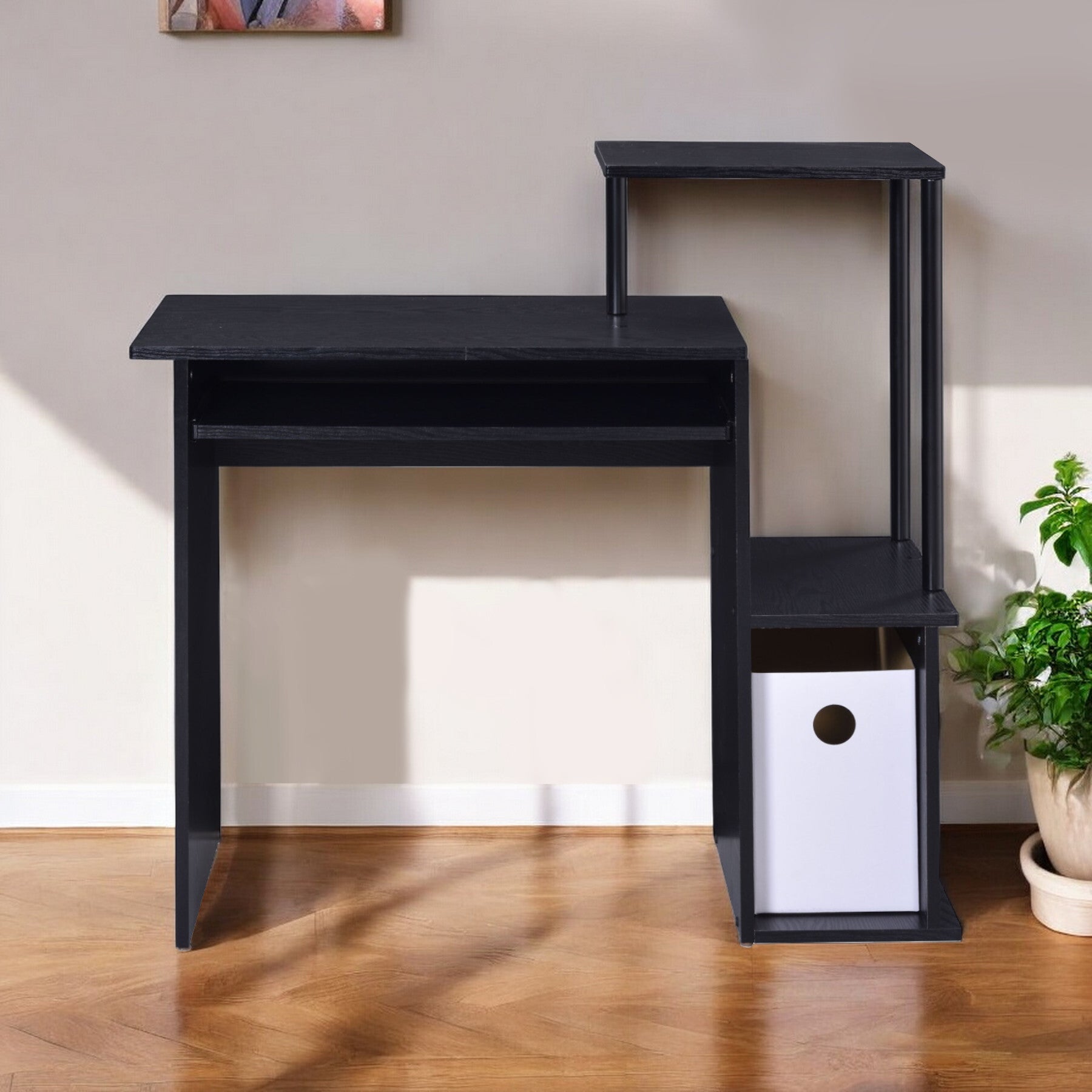 37" Black Computer Desk - Asmota