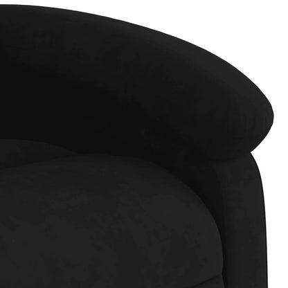Massage Recliner Chair Black Velvet Single Adjustable Armrests