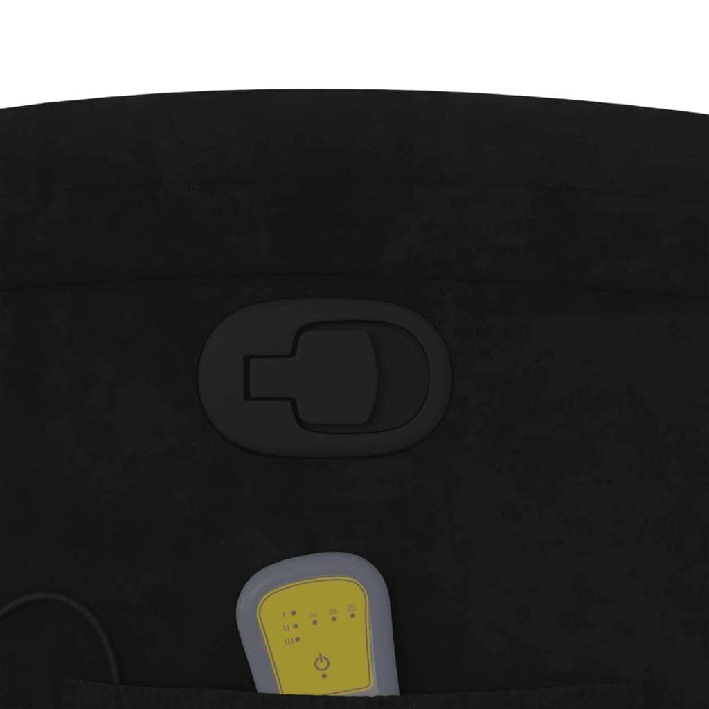 Massage Recliner Chair Black Velvet Single Adjustable Armrests