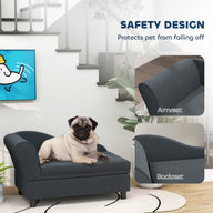 Dark Gray Sofa Dog Bed with Storage 750x490x165 mm
