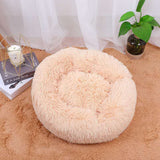 Waterproof Thick Plush Round Dog Kennel Bed in Multiple Colors & Sizes