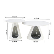 Set of 2 Cat Beds with White Marble Top and Steel Base