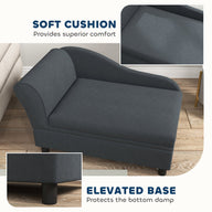 Dark Gray Sofa Dog Bed with Storage 750x490x165 mm