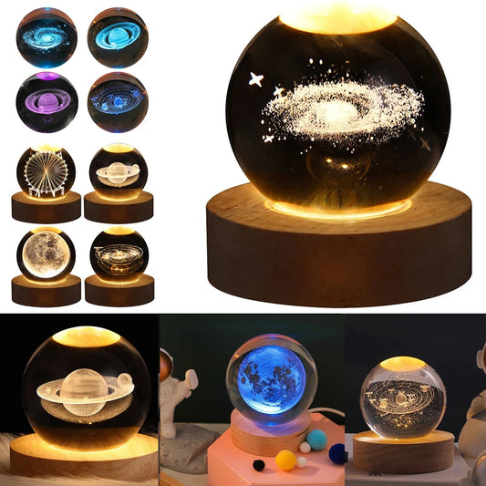 3D Axolotl Laser Engraved Crystal Ball Coloured Night Light,Girlfriend Classmate Wife Children Birthday Gift Home Decoration - Asmota