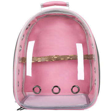 Convenient Transparent Plastic Bird Carrier with Handle and Ventilation