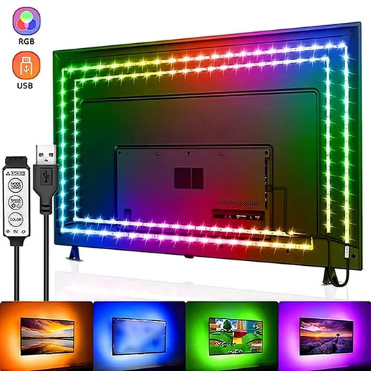 4 - 16ft Led Lights For Bedroom, LED Strip Lights With Remote Control RGB LED Strip, LED Lights For Room Home Party - Asmota