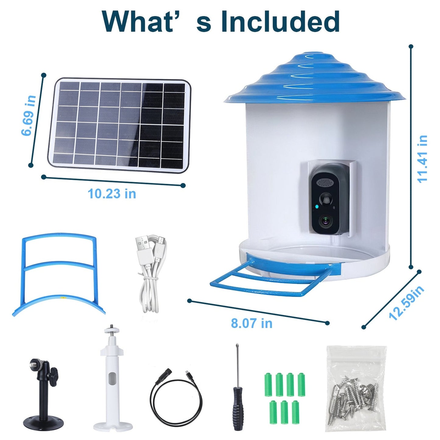 Smart Solar Bird Feeder with 1080p HD Camera and AI Motion Capture