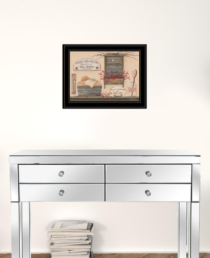 Free Showers 3 Black Framed Print Bathroom Wall Art