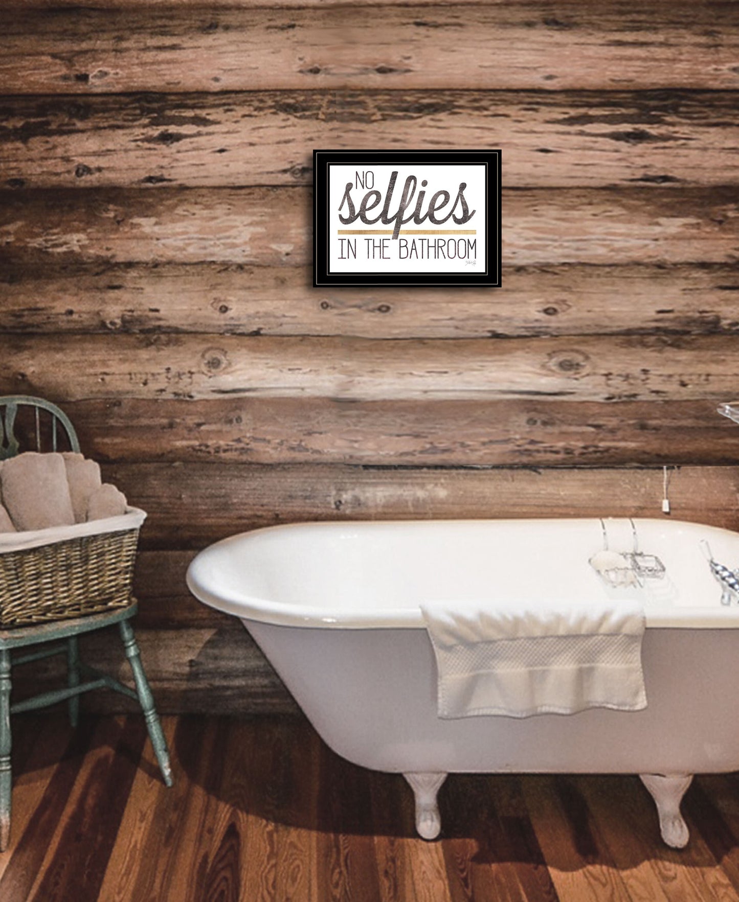 No Selfies in the Bathroom 6 Black Framed Print Bathroom Wall Art