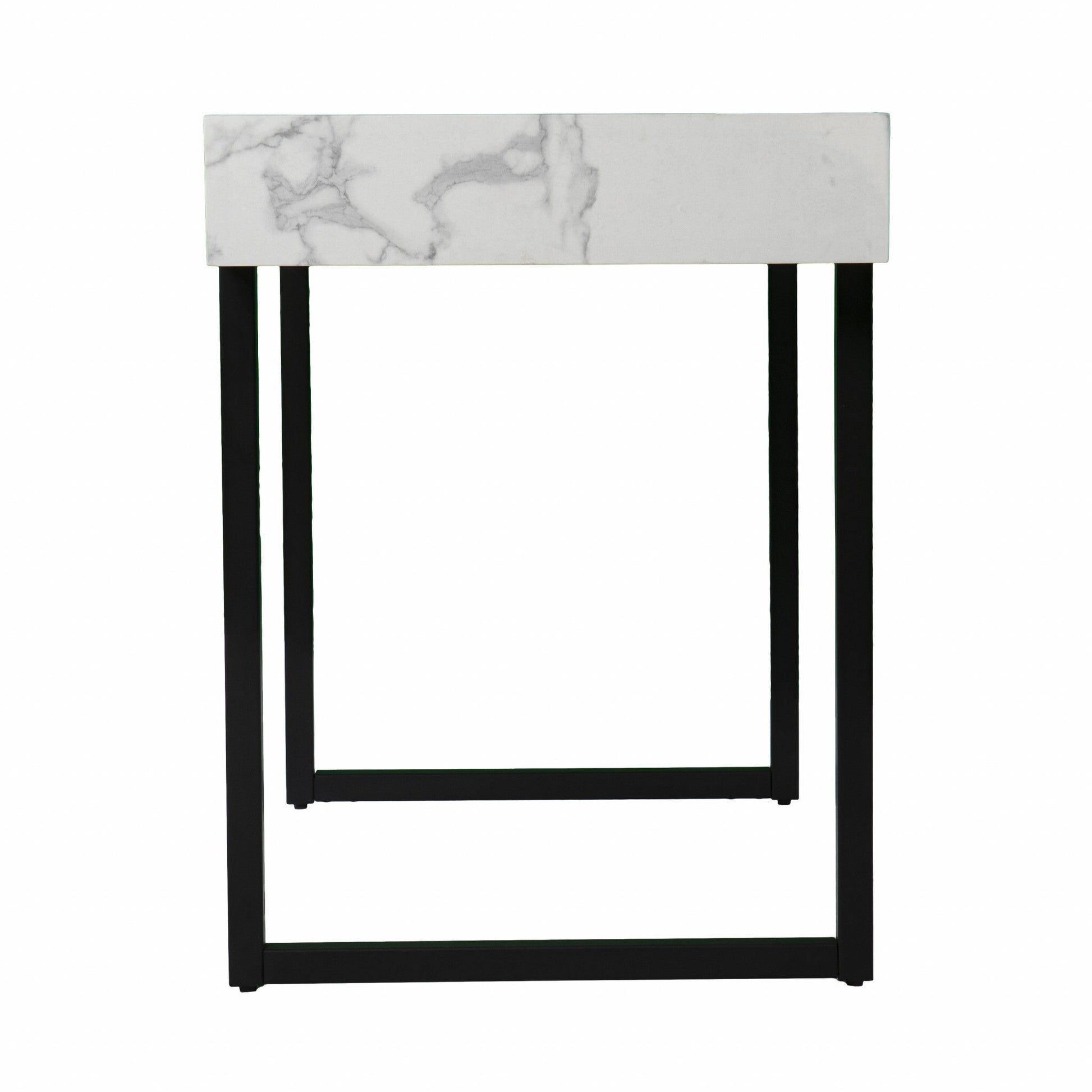 45" White and Black Writing Desk - Asmota